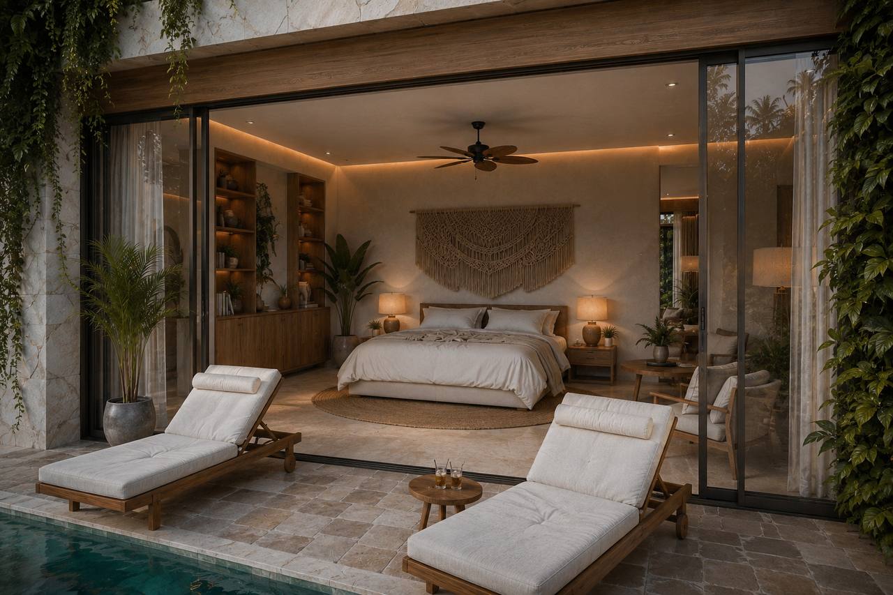 Interior — bedroom with open patio